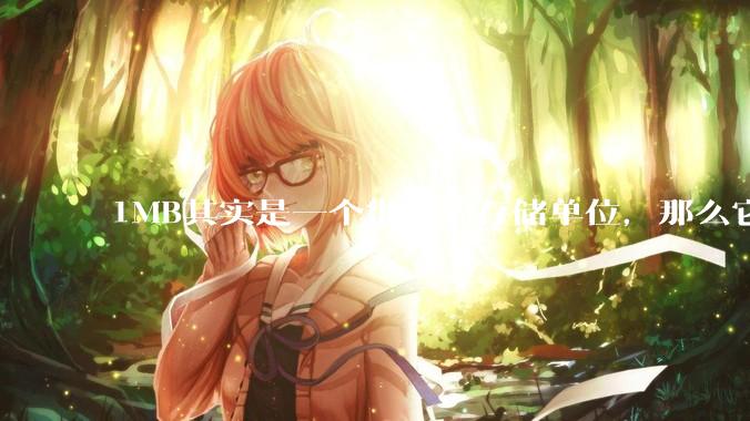 1MB其实是一个很大的存储单位，那么它的存储容量究竟有多大？