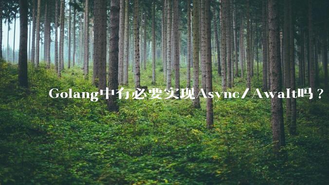 Golang中有必要实现Async/Await吗?